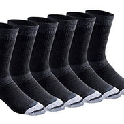 Dickies Men's Dry-tech Moisture Control Crew Socks Multipack, Black (6 Pairs)
