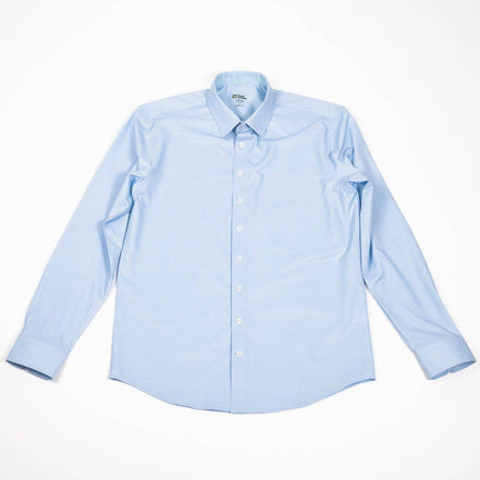 Hustle Sport Shirt - Long Sleeve - Blue Micro Houndstooth