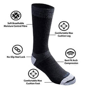 Dickies Men's Dry-tech Moisture Control Crew Socks Multipack, Black (6 Pairs)