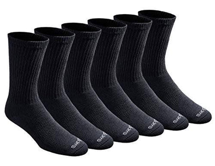 Dickies Men's Dry-tech Moisture Control Crew Socks Multipack, Black (6 Pairs)