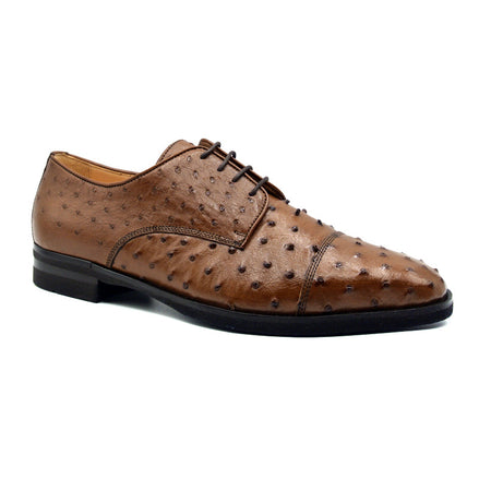 Andrea Ostrich Quill Lace Up, Brandy