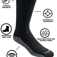 Dickies Men's Dry-tech Moisture Control Crew Socks Multipack, Black (6 Pairs)