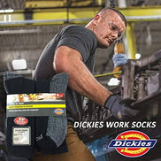 Dickies Men's Dry-tech Moisture Control Crew Socks Multipack, Black (6 Pairs)