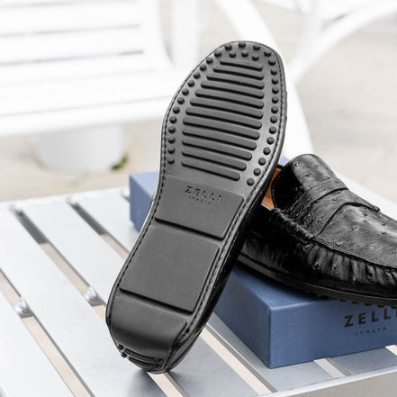 Monza Ostrich Quill Driver, Black