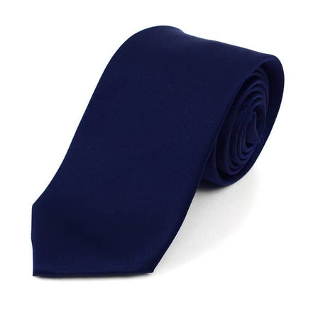 Navy blue tie on a white background