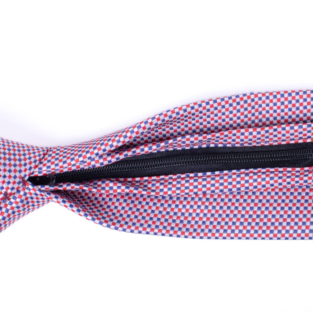 Microfiber Classic Red Zipper Pre-Tied Neckties
