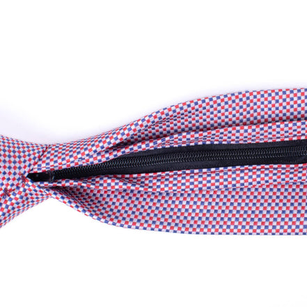 Microfiber Classic Red Zipper Pre-Tied Neckties