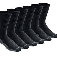 Dickies Men's Dry-tech Moisture Control Crew Socks Multipack, Black (6 Pairs)