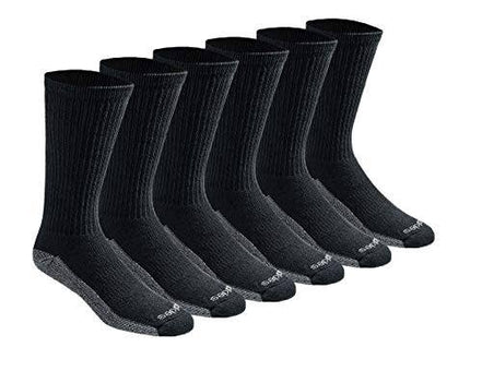Dickies Men's Dry-tech Moisture Control Crew Socks Multipack, Black (6 Pairs)