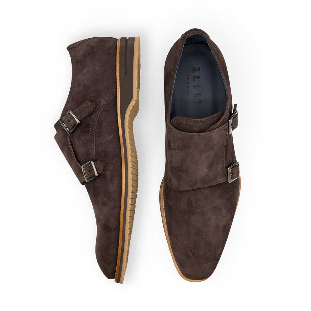 Legerra Sueded Goatskin Monkstrap, Brown