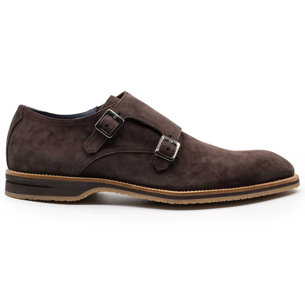 Legerra Sueded Goatskin Monkstrap, Brown