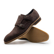 Legerra Sueded Goatskin Monkstrap, Brown