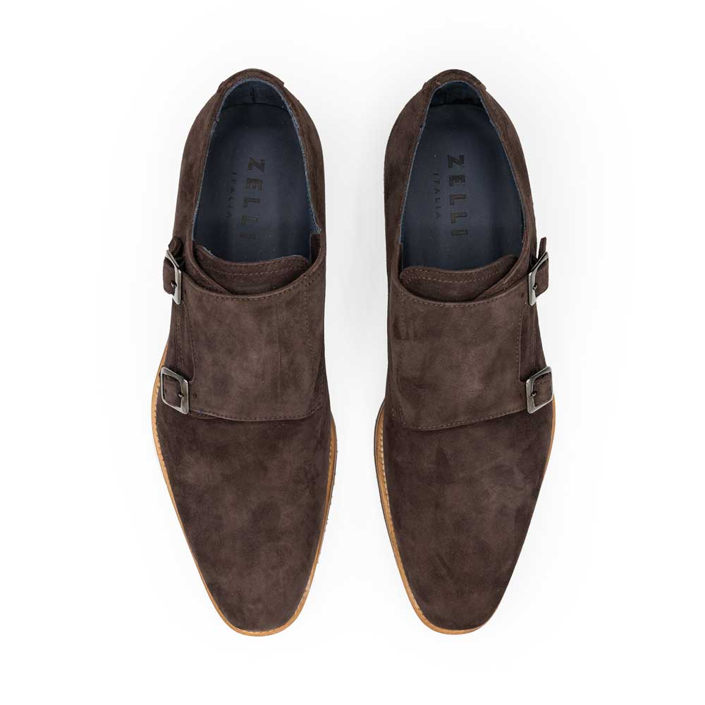 Legerra Sueded Goatskin Monkstrap, Brown