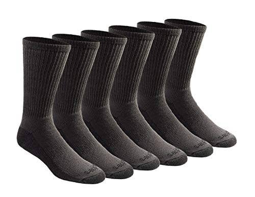 Dickies Men's Dry-tech Moisture Control Crew Socks Multipack, Black (6 Pairs)