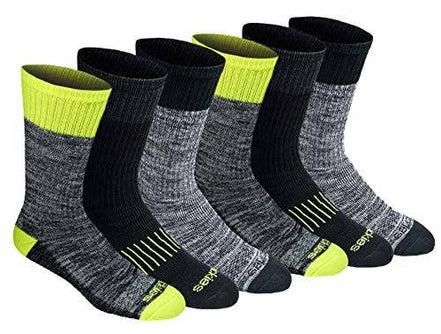 Dickies Men's Dry-tech Moisture Control Crew Socks Multipack, Black (6 Pairs)