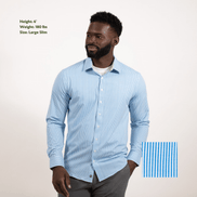 Hustle Sport Shirt - Long Sleeve - Light Blue Banker Stripe