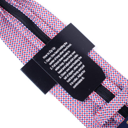 Microfiber Classic Red Zipper Pre-Tied Neckties