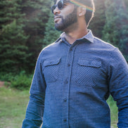 Grand Flannel, Dark Blue Mini Check