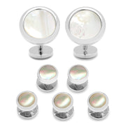 Double Sided Mother of Pearl Round Beveled 5-Stud Set