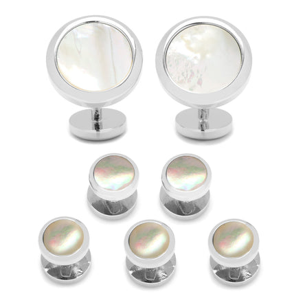 Double Sided Mother of Pearl Round Beveled 5-Stud Set