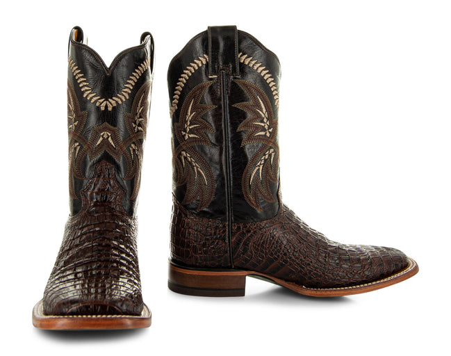 Brown Caiman Belly Print Men's Cowboy Boots
