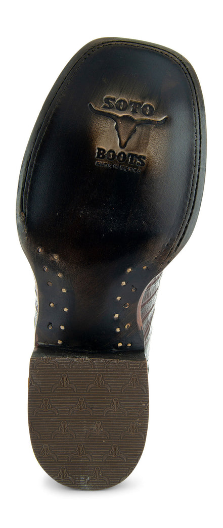 Brown Caiman Belly Print Men's Cowboy Boots