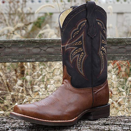 Miel Square Toe Leather Cowboy Boots