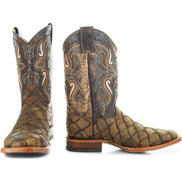 Soto Boots Men's Pirarucu Print Cowboy Boots
