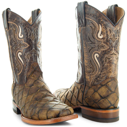 Soto Boots Men's Pirarucu Print Cowboy Boots