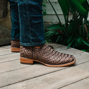 Soto Boots Mens Brown Python Print Boots