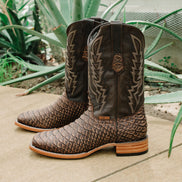 Soto Boots Mens Brown Python Print Boots