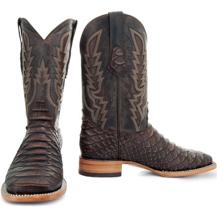 Soto Boots Mens Brown Python Print Boots