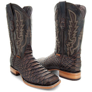 Soto Boots Mens Brown Python Print Boots