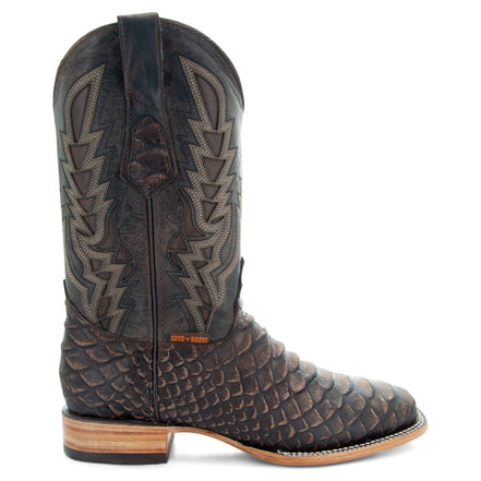 Soto Boots Mens Brown Python Print Boots