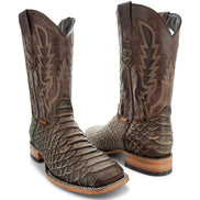 Soto Boots Mens Tan Python Print Boots
