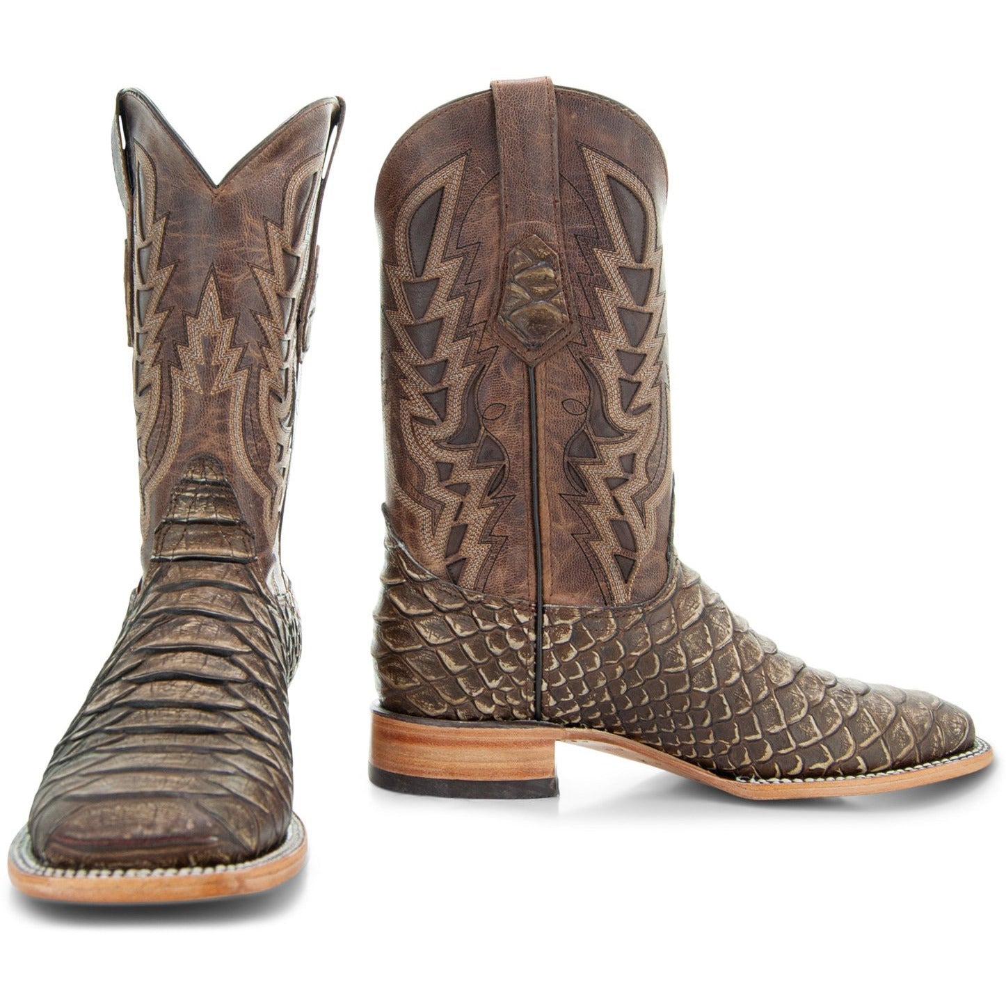 Soto Boots Mens Tan Python Print Boots