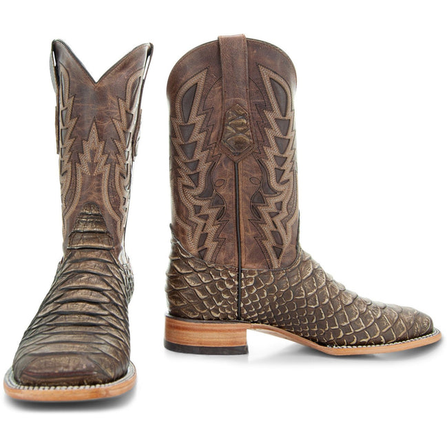 Soto Boots Mens Tan Python Print Boots