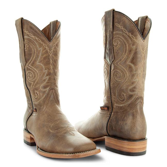 Soto Boots Mens Tan Broad Square Toe Cowboy Boot