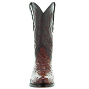 Men's Cognac Ostrich Print Cowboy Boots