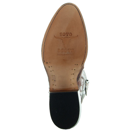 Men's Cognac Ostrich Print Cowboy Boots