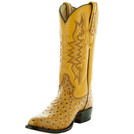 Men's Mantequilla Ostrich Print Cowboy Boots