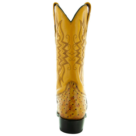 Men's Mantequilla Ostrich Print Cowboy Boots