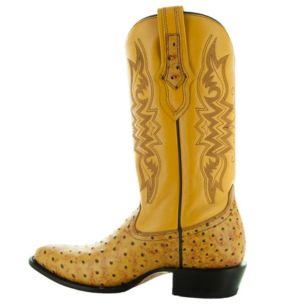 Men's Mantequilla Ostrich Print Cowboy Boots