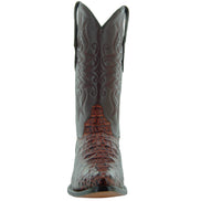 Soto Boots Men's Gator Tail Print Cowboy Boots Cognac