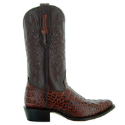 Soto Boots Men's Gator Tail Print Cowboy Boots Cognac