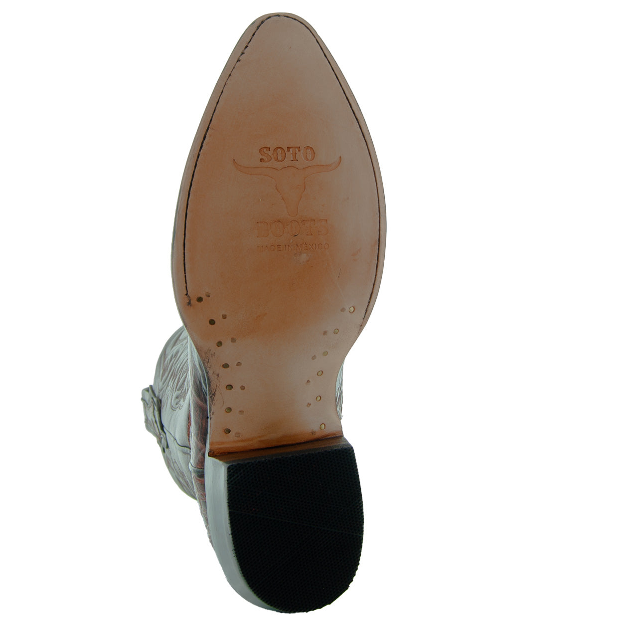 Soto Boots Men's Gator Tail Print Cowboy Boots Cognac