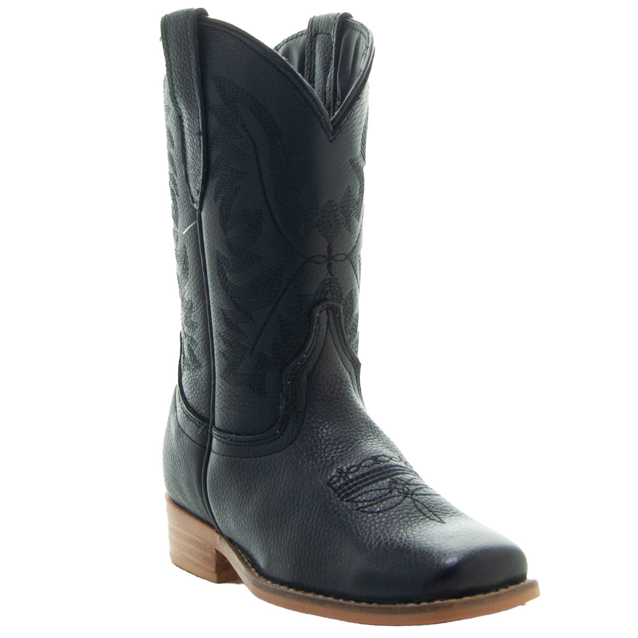 Black Square Toe Kids Western Boots | Kids Western Dance Boots