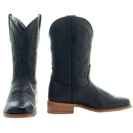 Black Square Toe Kids Western Boots | Kids Western Dance Boots