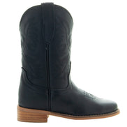 Black Square Toe Kids Western Boots | Kids Western Dance Boots