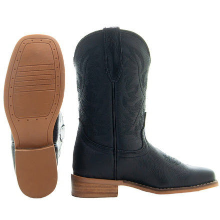 Black Square Toe Kids Western Boots | Kids Western Dance Boots
